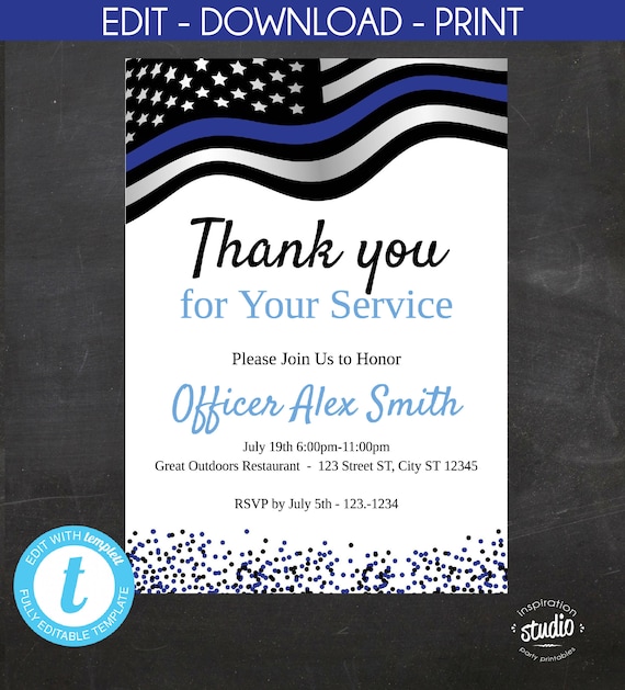 police-retirement-invitation-thank-you-for-your-service-printable-invitation-template-edit