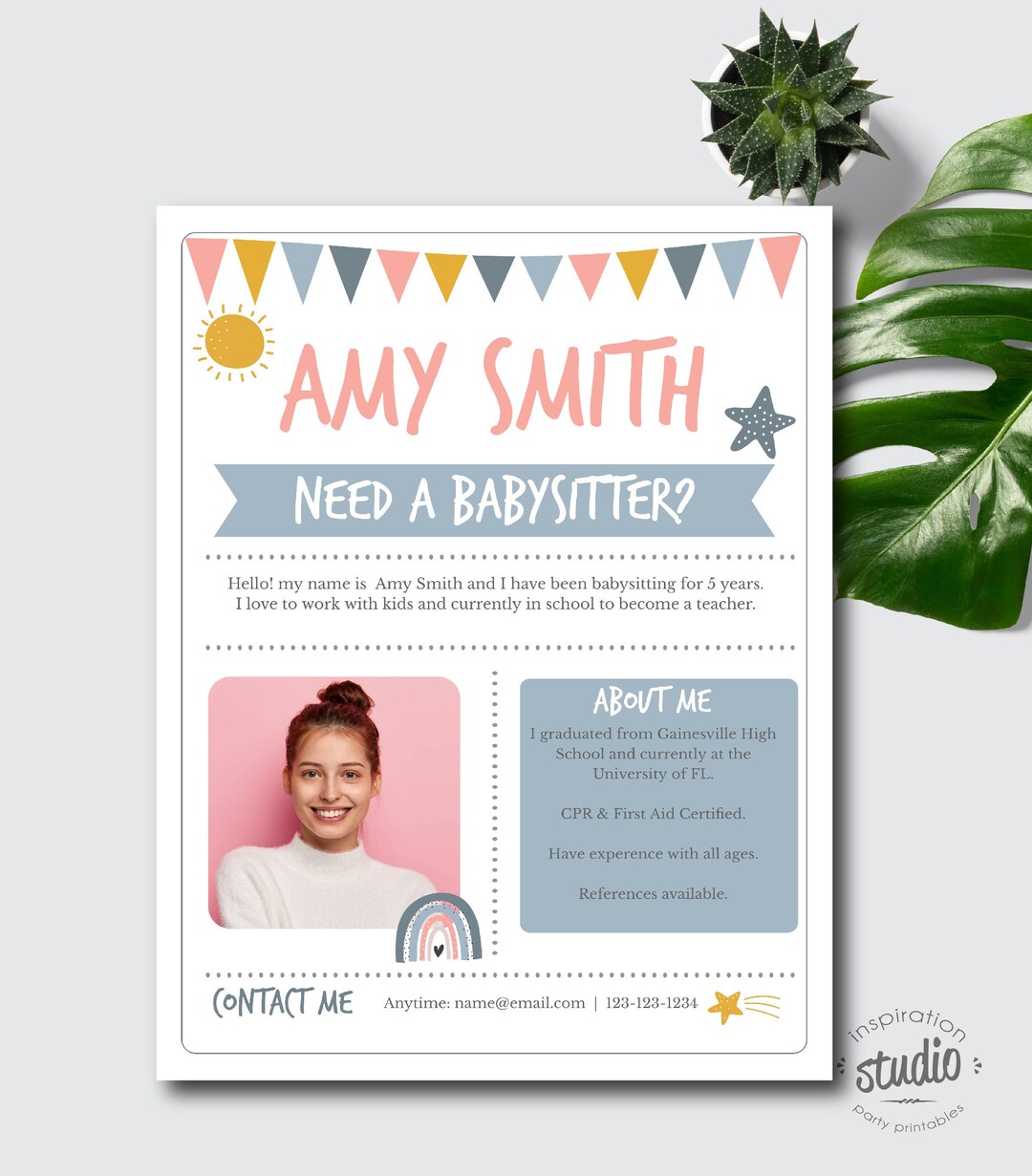 Babysitter Flyer Template Babysitter Services Childcare Services Nanny