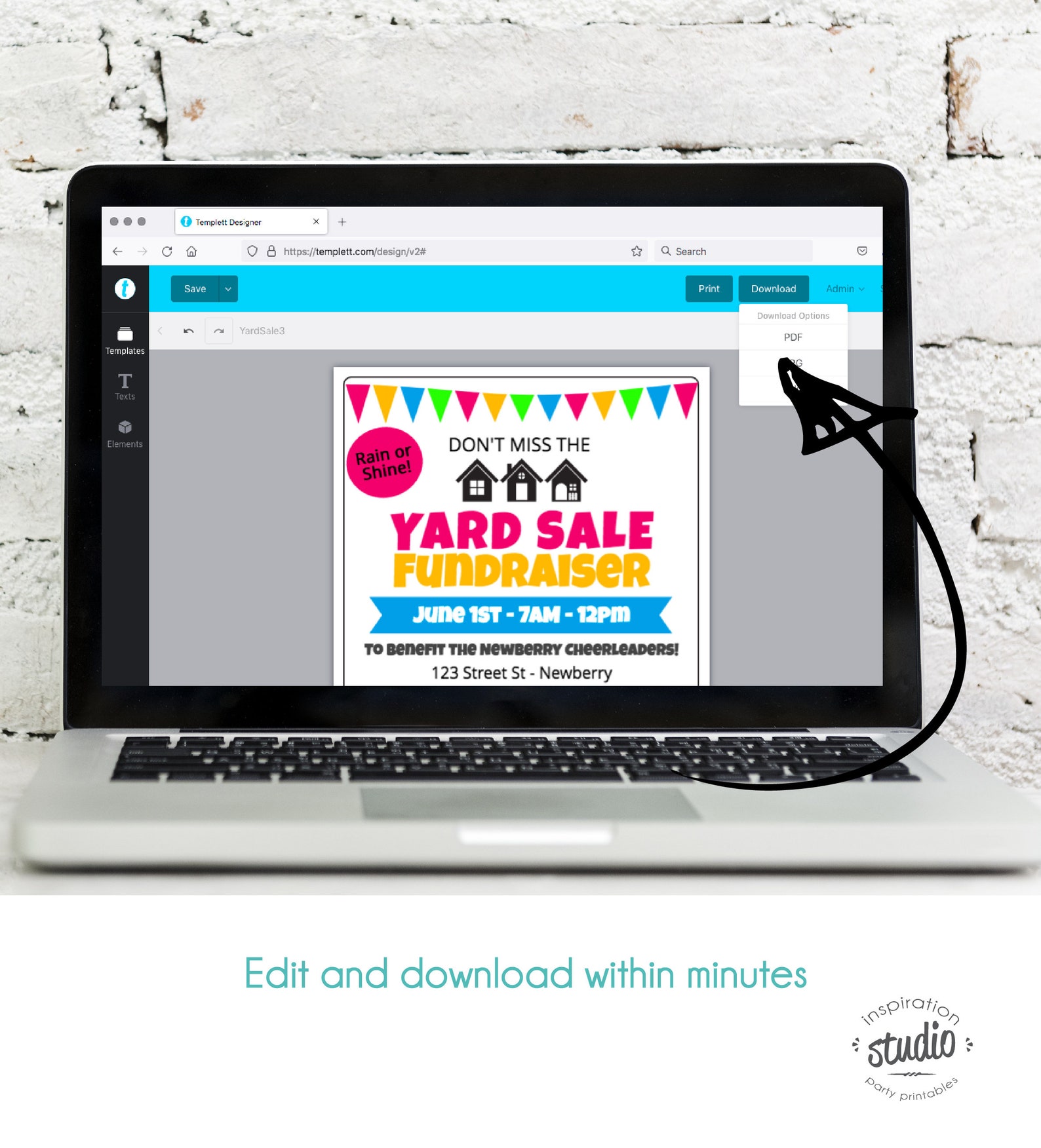 Yard Sale Fundraiser Flyer Template Spring Garage Sale Flyer Etsy