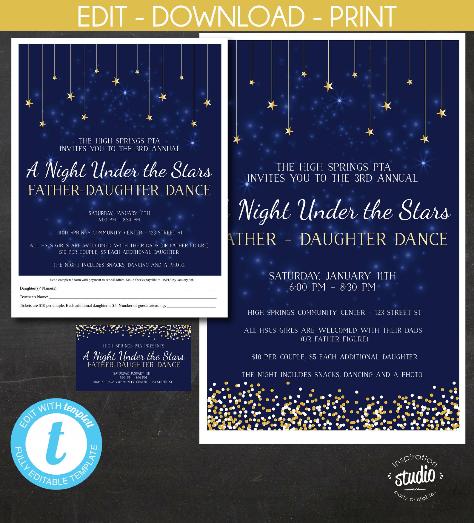 A Night Under the Stars, Father - Daughter Dance Template, Daddy ...