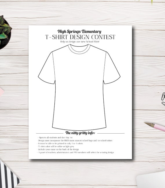 T-shirt Design Contest Flyer Template, Draw T-shirt Design, PTA, PTO, School, Church Event Flyer, Easy to Use Template, Custom Printable Il_570xn
