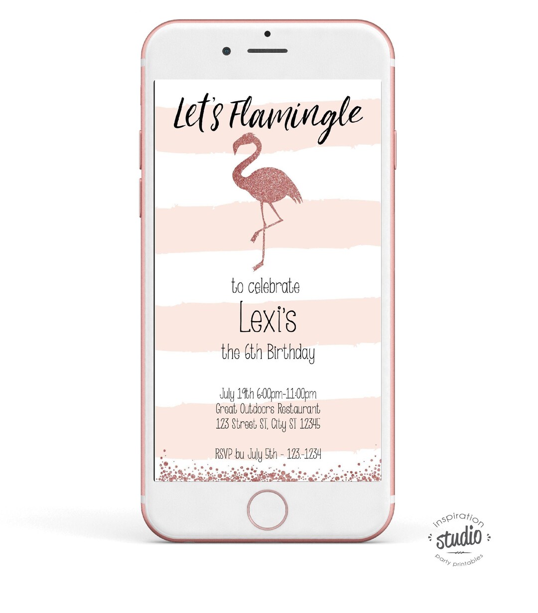 Let's Flamingle Birthday Invite, Flamingo Invite, Electronic Invite ...