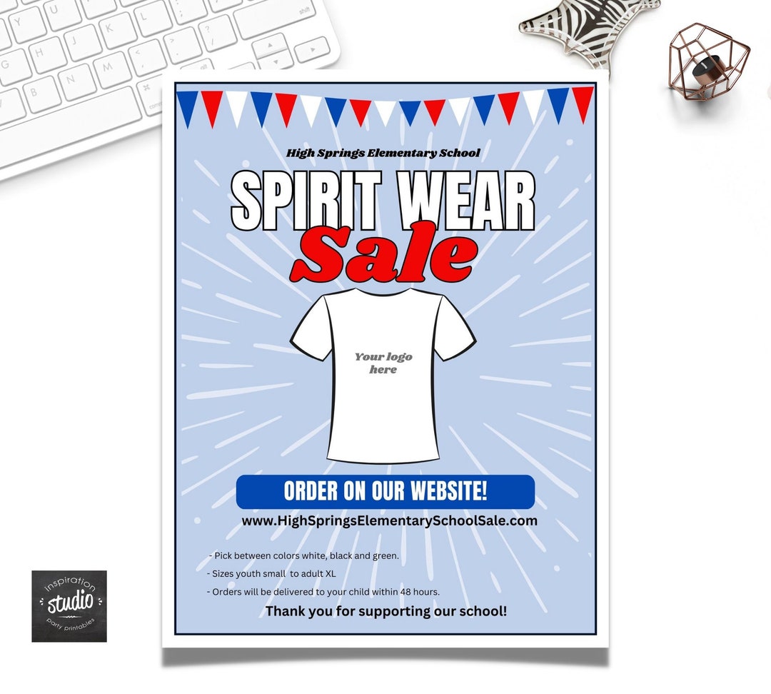 School T shirt Sale Flyer Template Spirit Wear Schools Churches PTA School T shirt Sale Flyer Template Spirit Wear Schools Churches PTA