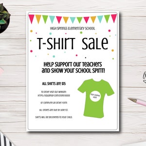 T-shirt Sales Flyer Template PTA PTSA PTO Church - Etsy