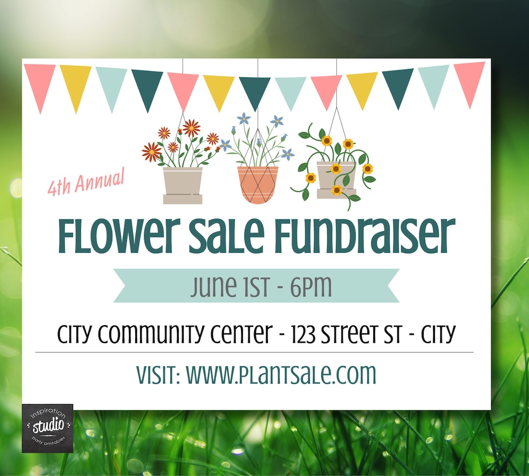 Flower Sale Fundraiser Yard Sign Template | 24