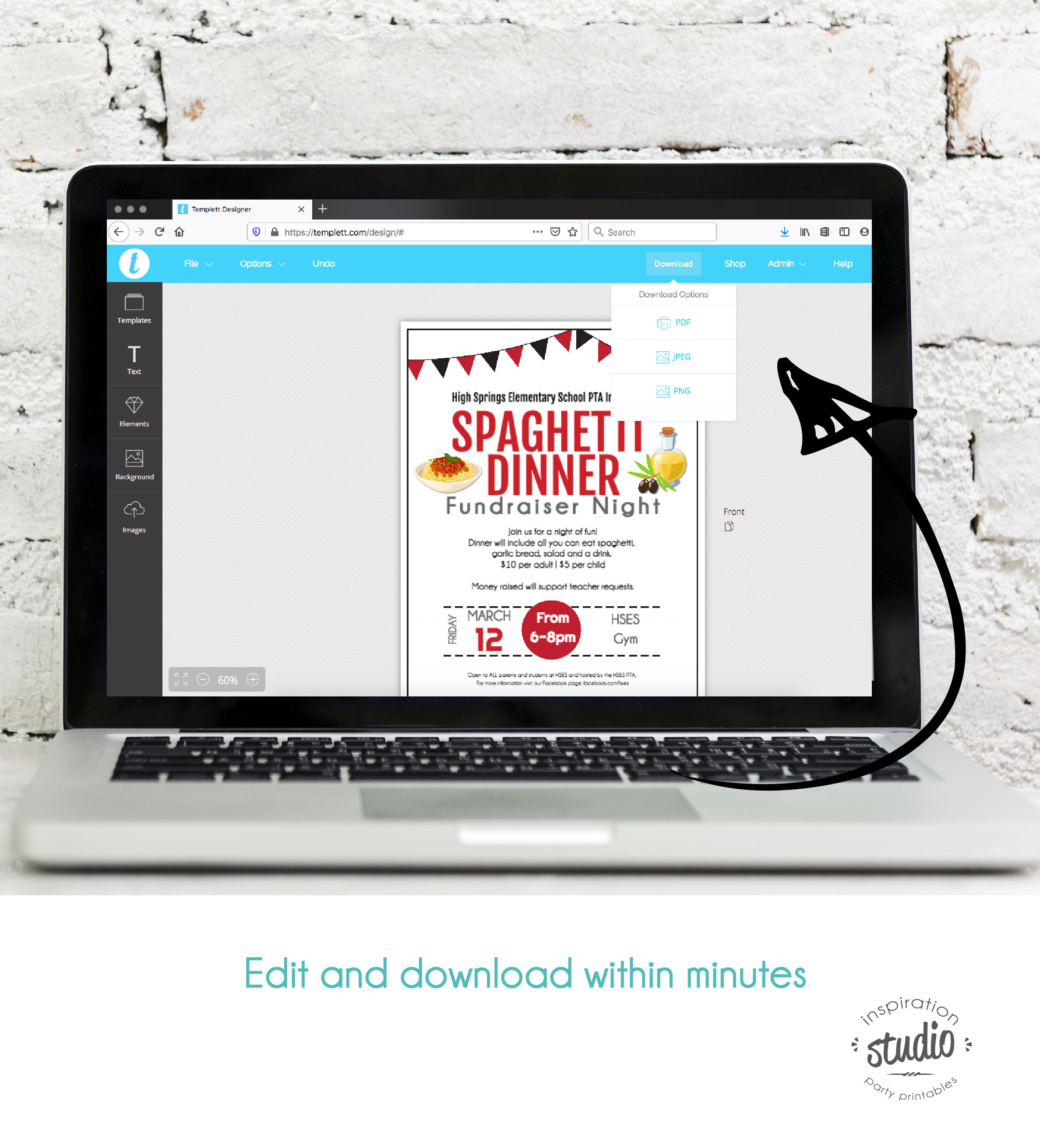 Spaghetti Dinner Fundraiser Flyer and Tickets Template, Pasta Dinner ...