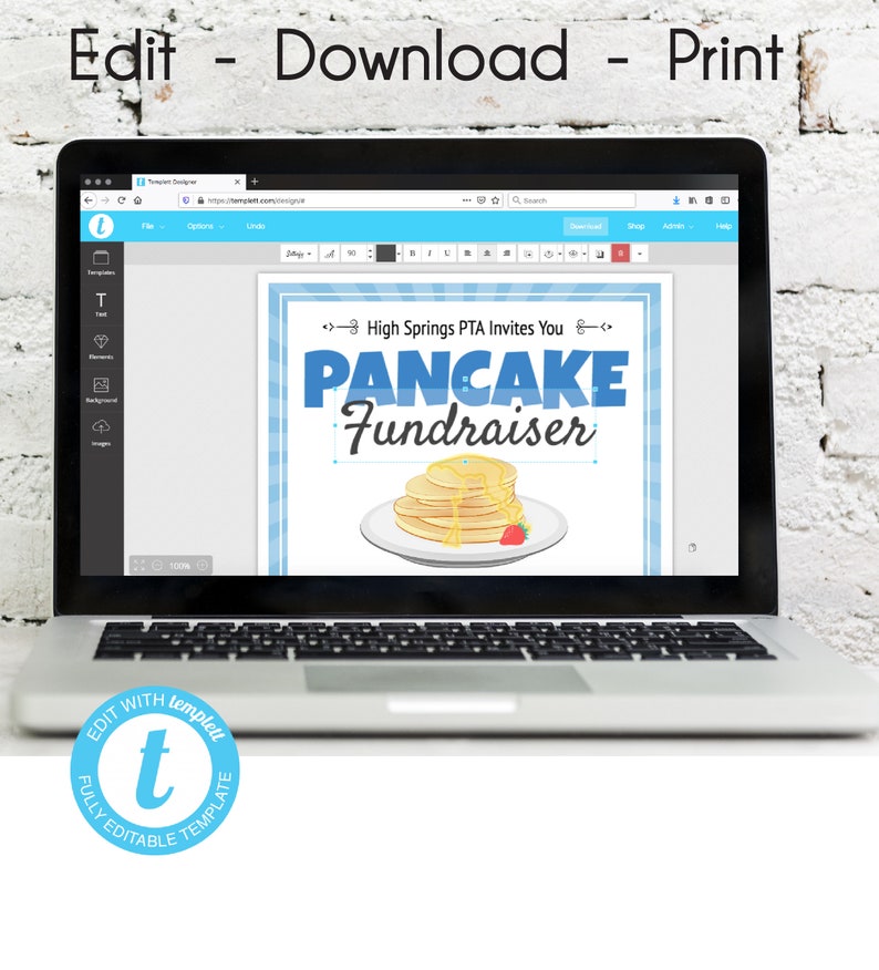 Pancake Breakfast Fundraiser Flyer and Ticket Template Etsy
