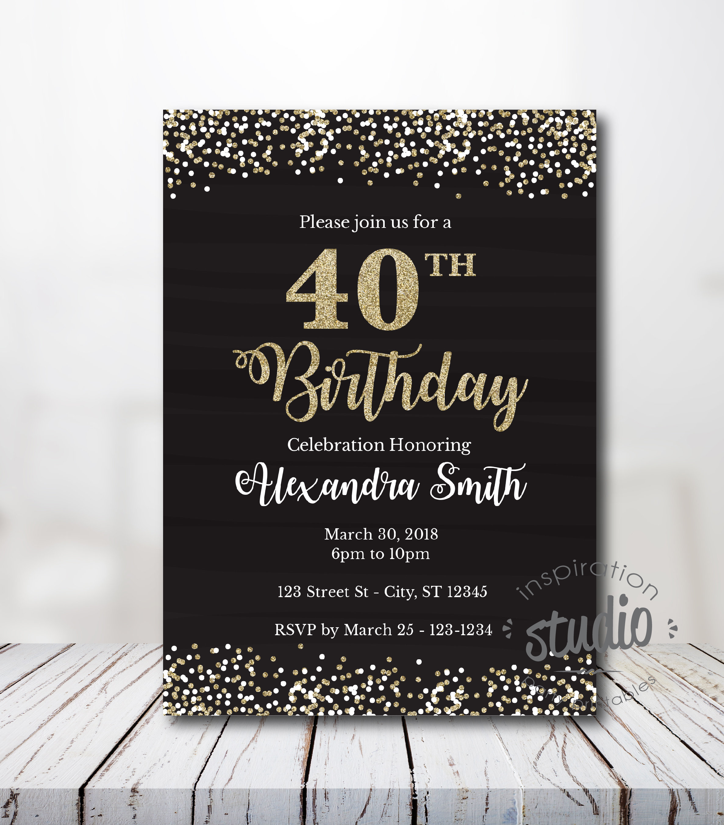 40th Birthday Invitation 40th Birthday Invite Adult Birthday - Etsy Sweden