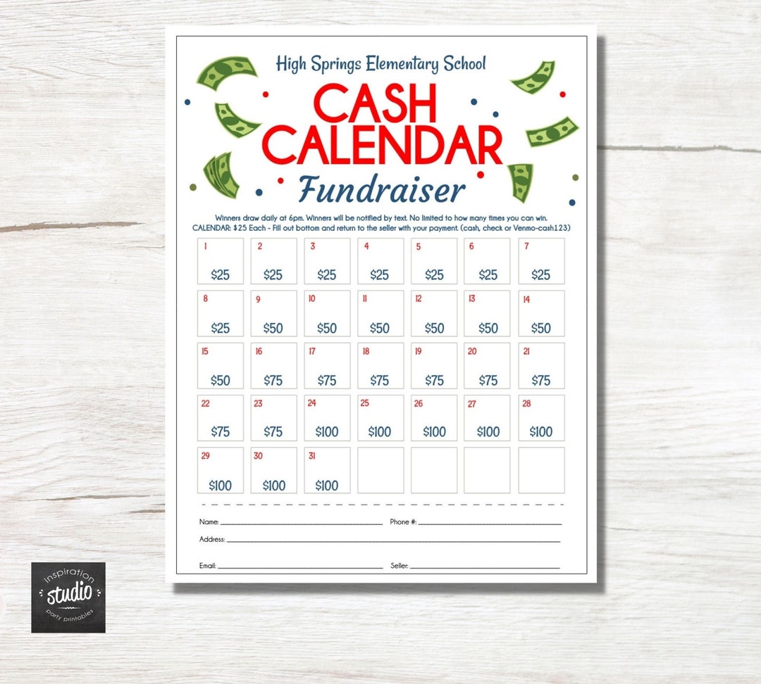 cash-calendar-fundraiser-flyer-template-take-home-fundraising-etsy