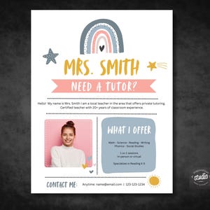Professional-looking Tutor Flyer for Your Tutoring Services