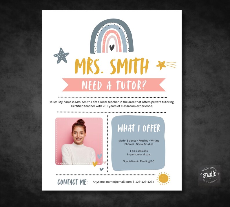 Professional-looking Tutor Flyer for Your Tutoring Services