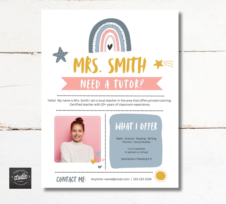 Professional-looking Tutor Flyer for Your Tutoring Services