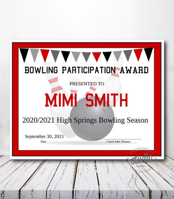 Editable End of Season Bowling Award Certificates, Custom Printable, Bowling Certificate Personalized Template, Easy to use template Il_570xn