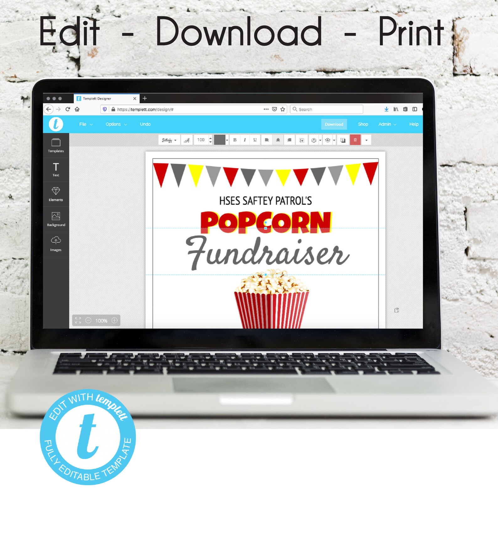 Popcorn Fundraiser Flyer Template School Fundraiser Flyer Etsy