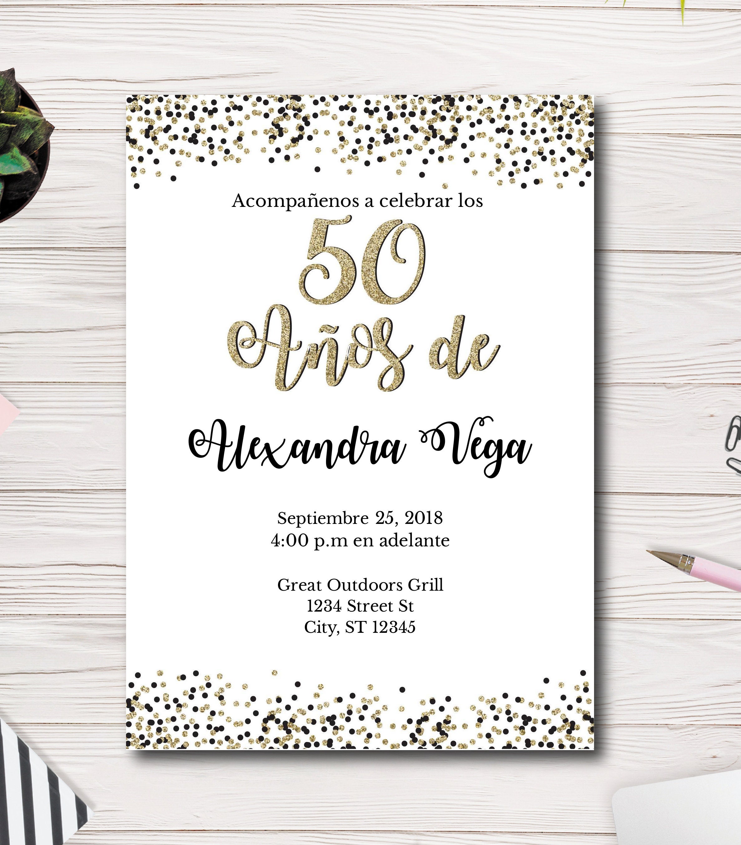 Spanish Birthday Invitation Cards