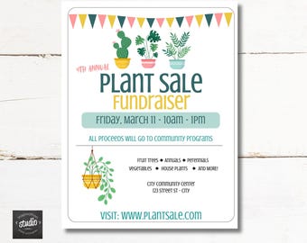 Plant Fundraiser Flyer Template | School, Community Event (Digital Download)