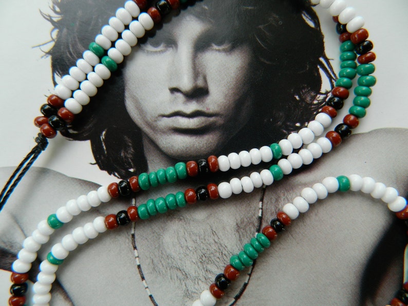 Jim Morrison 1967 Collana Cobra/L'esatta replica autentica Collana di perline/Collana Hippie/Collana di perline personalizzata/Gioielli Boho/Perline immagine 2