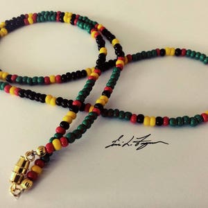 1977 One Love Jamaican Cobra Necklace. The Marley Tribute/rocker necklace/bead necklace/ hippie necklace/ Boho necklace/love beads/tshirts