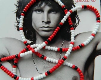Jim Morrison Cobra Necklace/1985 Authentic Red Cobra Bead Necklace/rock music jewelry/hippie necklace/hippie bead necklace/rock n roll