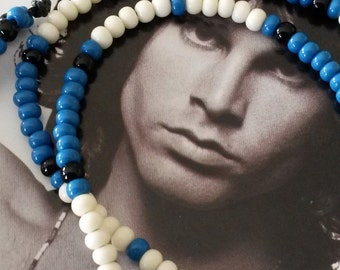 Jim Morrison Necklace 1967 Acid Blue Cobra Necklace/Jim Morrison/hippie jewelry/hippie bead necklace/bead necklace/love beads/boho jewelry