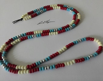 California Special bead necklace/1974 custom designed bead necklace/Hippie bead necklace/Cobra bead necklace/surfer bead necklace/bono neads