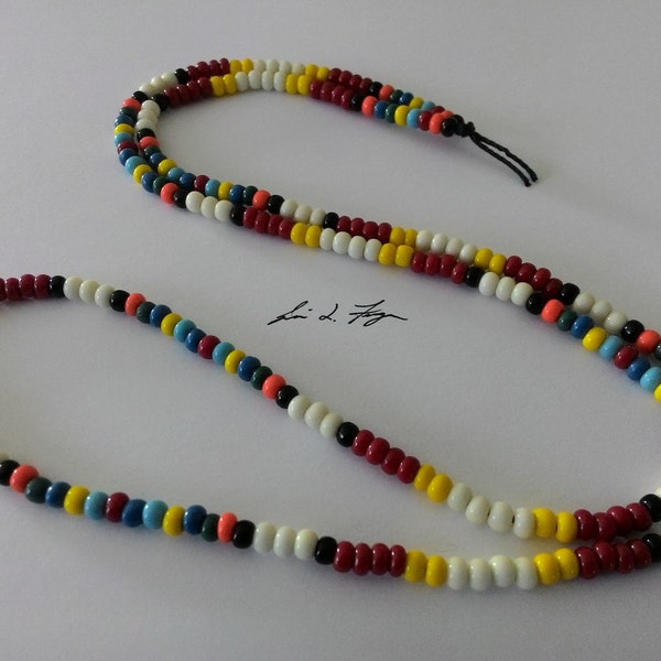 California Special/Hippie Bead Necklace/Jim Morrison Necklace/Love Beads/Hippie Beads/Bead Necklace/Zen Threads/Surfer Necklace/Beaded/Beads