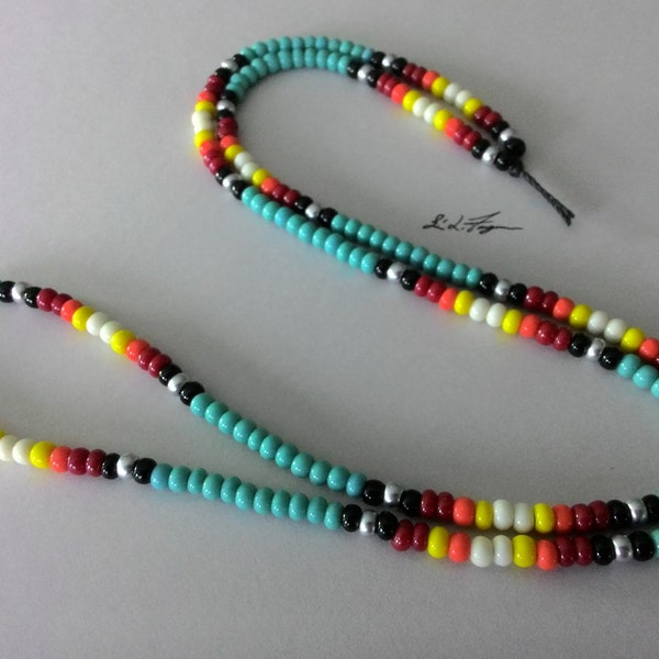 California Special Vintage Seafoam Green Burst bead necklace/Hippie bead necklace/Love beads/rocker bead necklace/Jim Morrison bead necklace