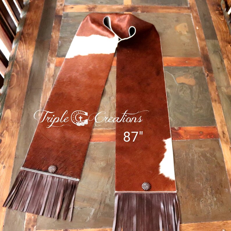 Cowhide Table Runners With Fringe Image 0