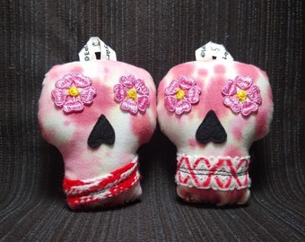 Plush Sugar Skull Ornament Set