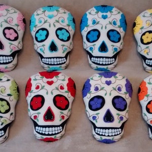 Embriodered Sugar Skull Pillows (8 Colors)
