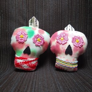 Conjunto de adornos de calavera de azúcar de felpa
