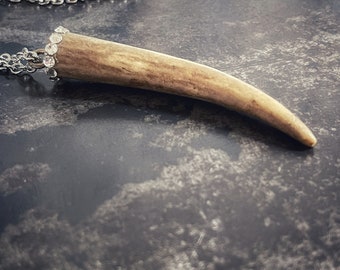 Crystal Antler Necklace Single Row by Precision Princess