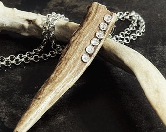 Crystal Antler Necklace by Precision Princess