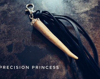 Swarovski Antler Handbag Keychain with Leather Tassel by Precision Princess