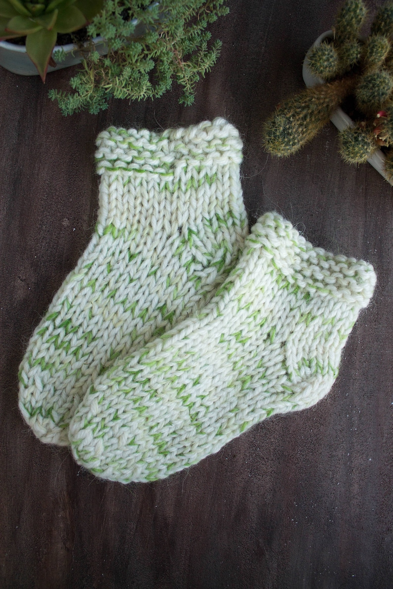 White Green Wool Woolen Socks Warm Knitted Winter High-Quality House Home Socks Women Unique Socks Housewarming Birthday Valentines Gifts