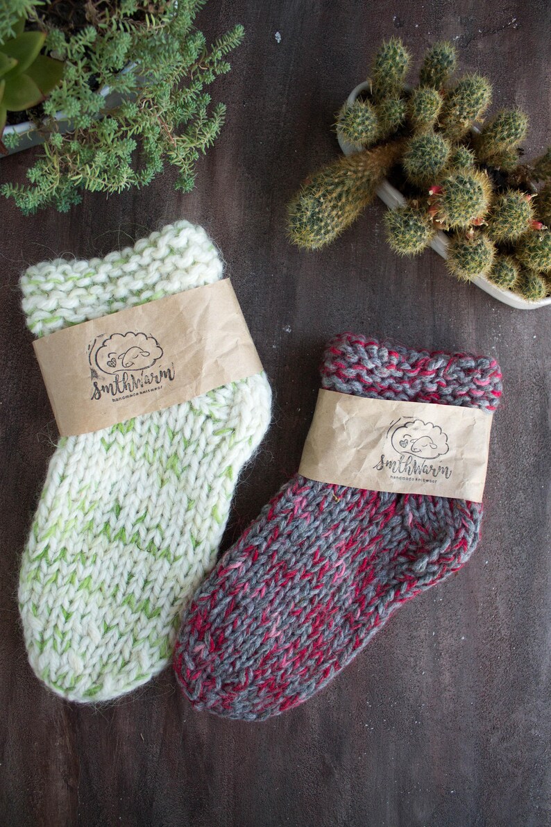 White Green Wool Woolen Socks Warm Knitted Winter High-Quality House Home Socks Women Unique Socks Housewarming Birthday Valentines Gifts