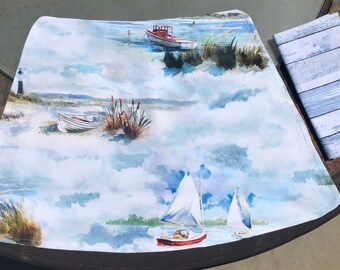 Ambesonne Fantasy Place Mats Set of 4 Watercolored Wooden Bridge Pier to The Sea Harbor Bay Coast Cloudy Day with Gull Cream Blue Washable Fabric Placemats for Dining Room Kitchen Table Decor Ambesonne Fantasy Place Mats Set of 4 Watercolored Wooden Bridge Pier to The Sea Harbor Bay Coast Cloudy Day with Gull Cream Blue Washable Fabric Placemats for Dining Room Kitchen Table Decor