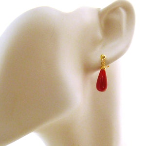 Real Carnelian Dangle Earrings, Orange Gemstone Drops, Orange Carnelian Earrings, Gold Fill Orange Carnelian Gemstone Earrings