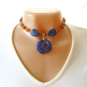 Lapis Blue Statement Necklace, Blue Statement Necklace, Blue Necklace, Stone Choker Necklace, Jewelry, Necklace, Blue Statement Necklace