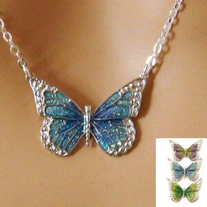 Small Butterfly Necklace, Silver Butterfly Necklace, Art Nouveau Jewelry, Silver Butterfly Jewelry, Insect Jewelry