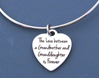 Love Between Grandmother and Granddaughter is Forever Bracelet, Gifts for Grandma, Grandmother Bracelet, Jewelry Gifts for Granddaughter