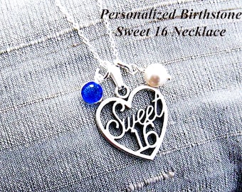 Sweet 16 Jewelry Gift for Girls, Personalized Sweet 16 Necklace