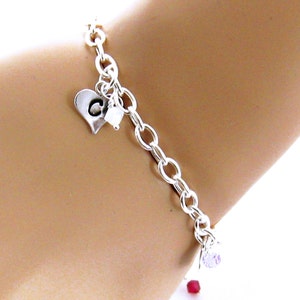 Pulsera personalizada para madres / Pulsera de piedra de nacimiento / Pulsera inicial / Regalos de piedra de nacimiento / Joyas de piedra de nacimiento / Regalos para mamá / Regalos para la abuela