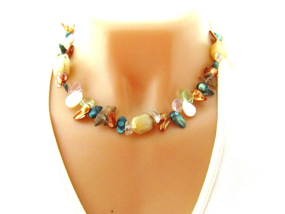Multicolor Freshwater Pearl Necklace with Mother … - image 4