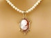 Victorian Small Cameo Pearl Necklace, Victorian Pearl Cameo Necklace, Single Strand Pearl Necklaces, Cameo Jewelry, Romantic Pearl Jewelry 