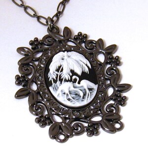 Flamingo Cameo Necklace, Flamingo Gift, Flamingo Jewelry Gift, Jewelry Flamingo, Necklace Flamingo image 2