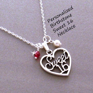 Sweet 16 Halskette, Sweet Sixteen Halskette, Sweet 16 Halskette, Sweet 16 Geschenk für Mädchen, Sweet 16 Geschenk, Sweet 16 Geschenk, Birthstone Halskette