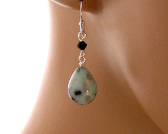 Teal Blue Dangle Earrings