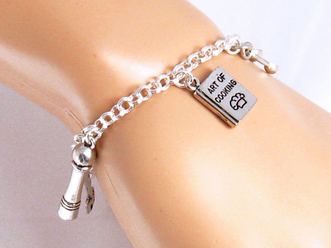 Culinary Bracelet Kitchen Utensils Cooking Gold Chef Etsy