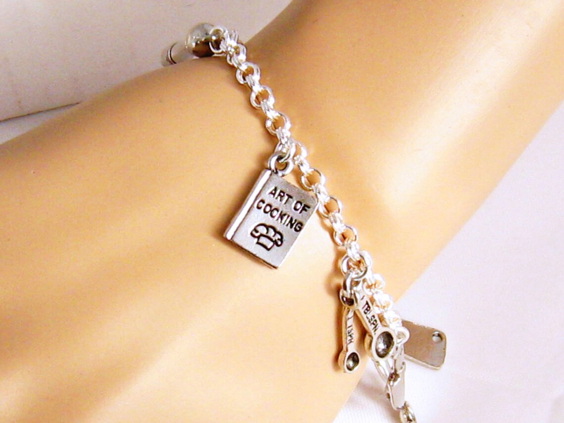Culinary Bracelet Kitchen Utensils Cooking Gold Chef Etsy